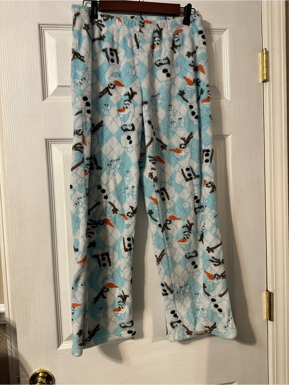 Kids Light Blue Olaf Fleece Pajama Pants - Cozy Winter Sleepwear